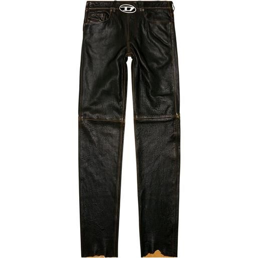 Diesel p-kooman leather trousers - nero
