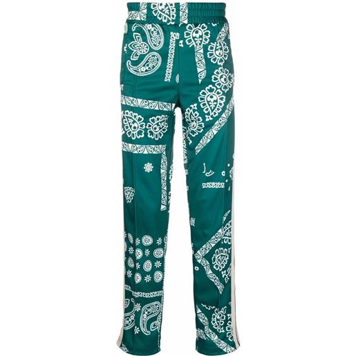 Palm Angels pantaloni sportivi con stampa bandana - verde