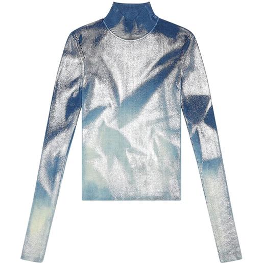 Diesel maglione m-ileen effetto metallizzato - blu