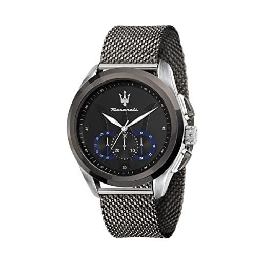 Maserati orologio da uomo, collezione traguardo, movimento al quarzo, cronografo, in acciaio - r8873612006