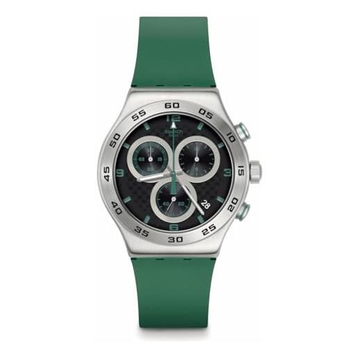 Swatch orologio unisex verde carbonio yvs525, moderno