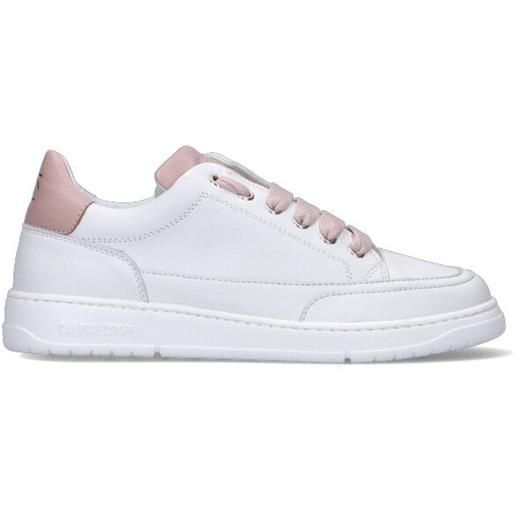 CANDICE COOPER. sneaker donna bianca/rosa in pelle