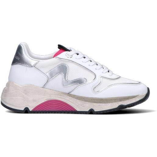 MANILA GRACE sneaker donna bianca/argento/rosa in pelle