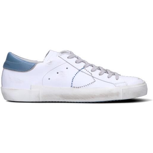 PHILIPPE MODEL sneaker uomo bianca/azzurra in pelle