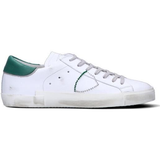 PHILIPPE MODEL sneaker uomo bianca/verde in pelle