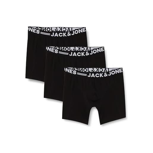 JACK & JONES sense trunks 3-pack noos jnr, boxer bambini e ragazzi, nero, 140