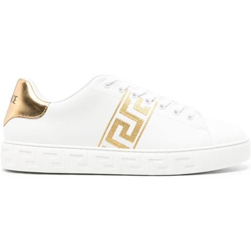 Versace sneakers con ricamo - bianco