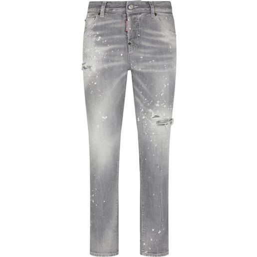 Dsquared2 jeans con effetto vissuto - grigio