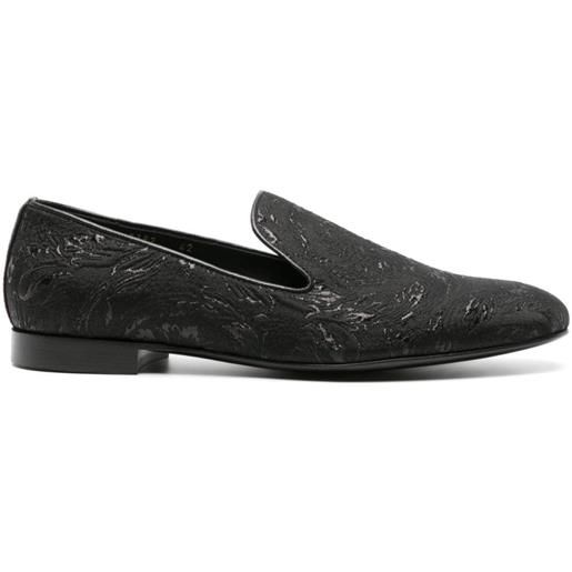 Versace slippers con effetto jacquard - nero