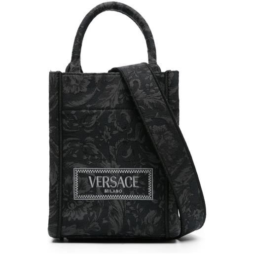 Versace borsa tote barocco athena mini - grigio