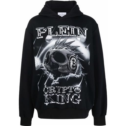 Philipp Plein felpa con cappuccio crypto king - nero