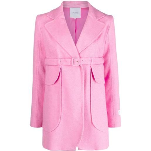 Patou cappotto monopetto con tasche oversize - rosa