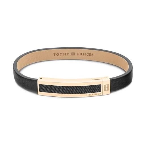 Tommy Hilfiger jewelry braccialetto da uomo in pelle nero - 2790399