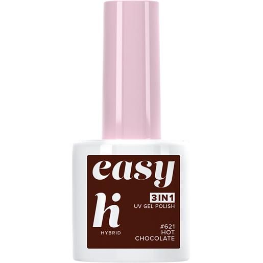HI HYBRID easy 3in1 smalto semipermanente 5ml smalto effetto gel #621 hot chocolate
