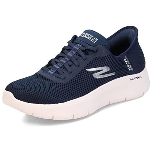 Skechers go walk flex-slip grand entrance, scarpe da ginnastica donna, blu navy/bianco, 40 eu