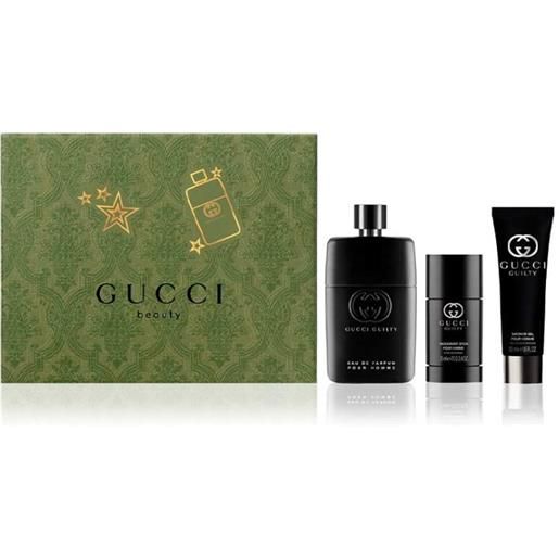 Gucci guilty pour homme eau de parfum - edp 90 ml + gel doccia 50 ml + deodorante solido 75 ml