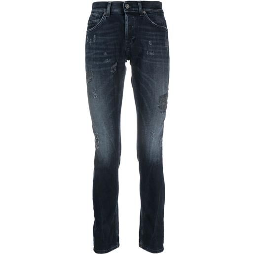 DONDUP jeans skinny con effetto vissuto - blu