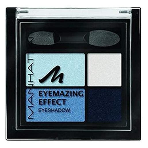 Manhattan eyemazing effect eyeshadow - tavolozza trucco composta da quattro colori luccicanti ombretto per smokey eyes - colore got the blues 71w - 1 x 5g