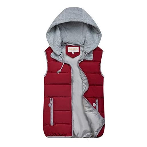 Modaworld gilet con cappuccio donna corto invernale leggero piumino smanicato elegante caldo giubbino gilet imbottita senza maniche trapuntato giacca giubbotto piumino smanicato