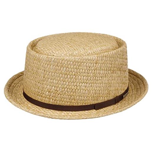 Stetson cappello toyo pork pie uomo - cappelli da spiaggia sole con nastro in grosgrain primavera/estate - s (54-55 cm) natura