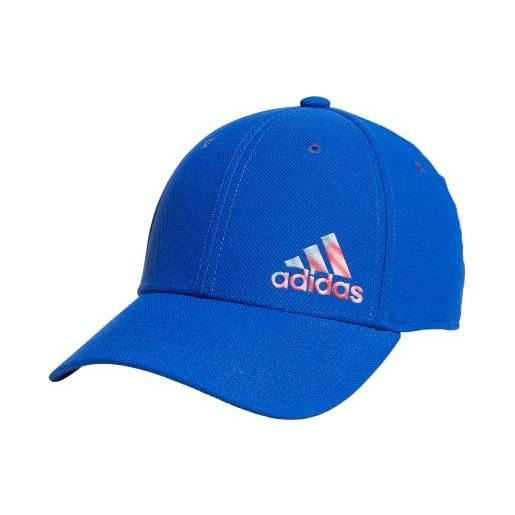 adidas cappellino elasticizzato strutturato release 3 uomo, team royal blu/bianco/americana, l