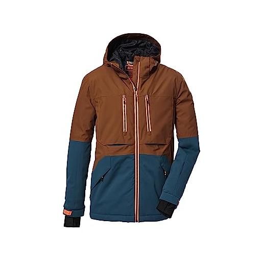 Killtec ragazzi giacca da sci/giacca funzionale con cappuccio e ghetta antineve, impermeabile ksw 127 bys ski jckt, brown, 152, 39668-000