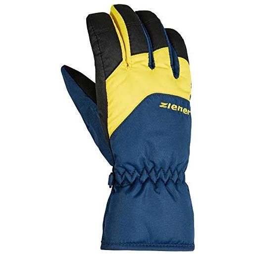 Ziener guanti da sci lando per bambini, per sport invernali, colore blu estate, 6,5