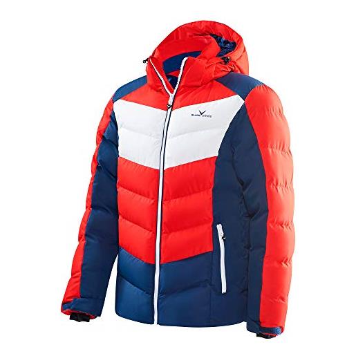 Black Crevice herren skijacke, giacca da sci uomo, rot/blau/weiß, 54
