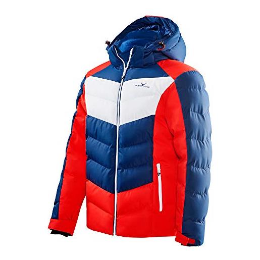 Black Crevice giacca da sci da uomo, uomo, giacca da sci, rosso/blu/bianco, 52