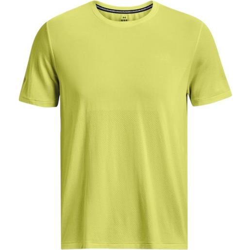 UNDER ARMOUR t-shirt seamless stride uomo lime yellow/reflective