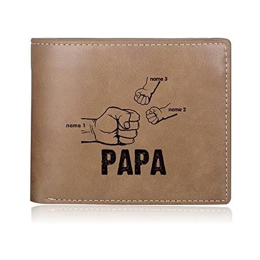 Jeweidea mini portafoglio uomo slim portafoglio uomo personalizzato con foto porta carte di credito uomo portafoglio con nome regalo papà regalo per festa del papà
