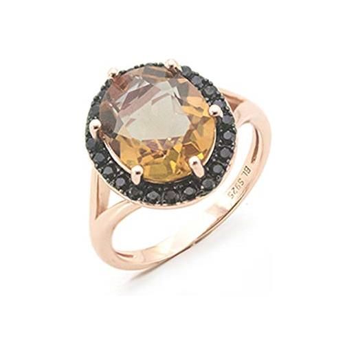 Anzogems anello sultanit che cambia colore in argento sterling 925 nano diaspore gemma belle gioielli nozze halo anelli per le donne regalo di natale e argento, 22, colore: verde, cod. Set00145-r