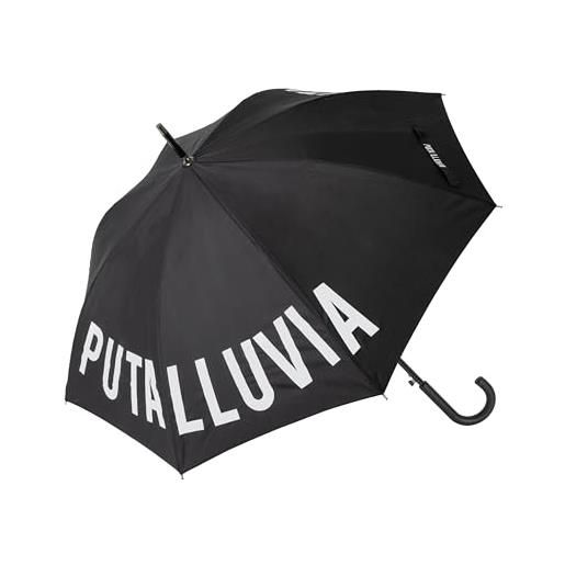 Fisura - ombrello grande. Ombrello giovanile. Ombrello automatico con pulsante. Robusto ombrello stampato. 106 centimetri di diametro. (p*ta lluvia, nero)