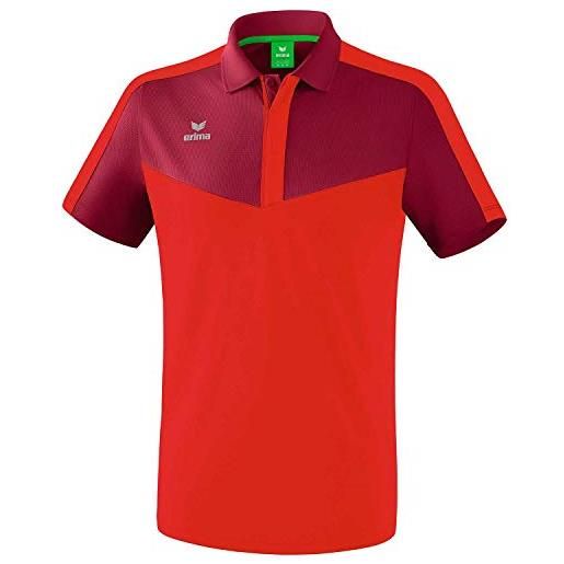Erima squad sport, maglietta polo men's, bordeaux/rosso, s