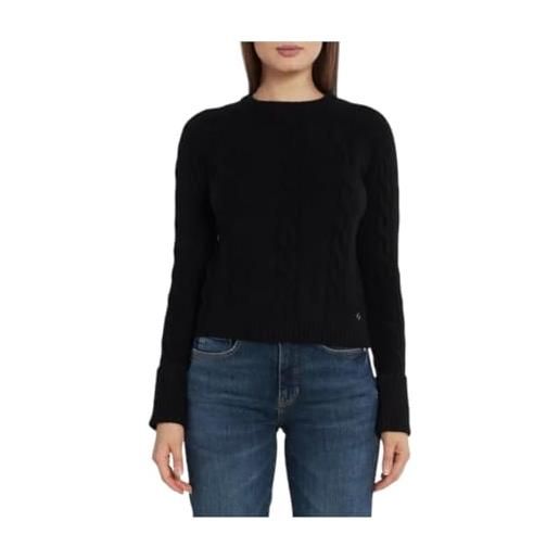 Guess maglione donna denise cable sweater black e24gu71 w3br40z3930 s