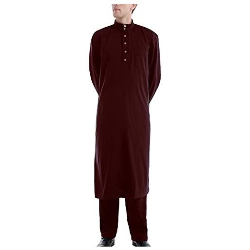 each women tuta da uomo musulmana a maniche lunghe thobe men kaftan robes 2 pezzi set completo di pigiama abaya kurta