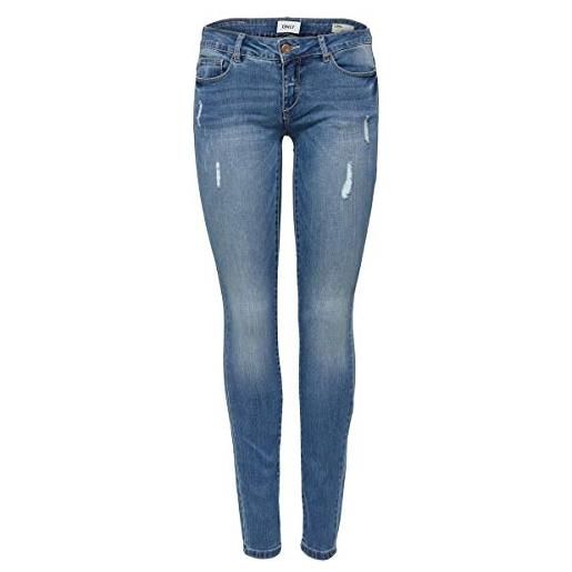 Only onlcoral sl sk jeans, medium blue denim, 27w / 34l donna