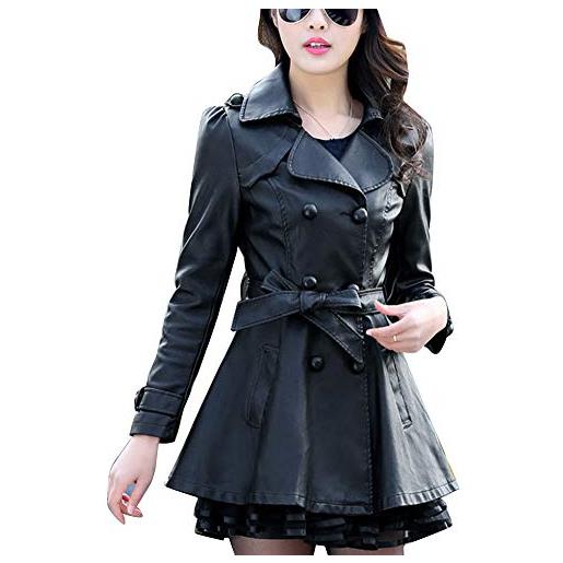Minetom Giubbotto Bomber In Ecopelle Per Donna - Giacca Moto Con Cerniera, Maniche Lunghe E Tasche - Autunno Primavera