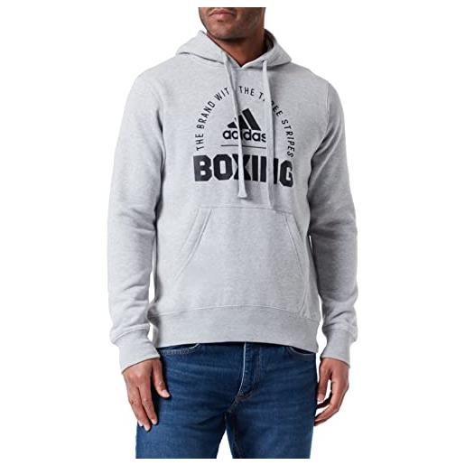Adidas community 21 hoody boxing maglia lunga, medium grey heather. Black, s unisex-adulto