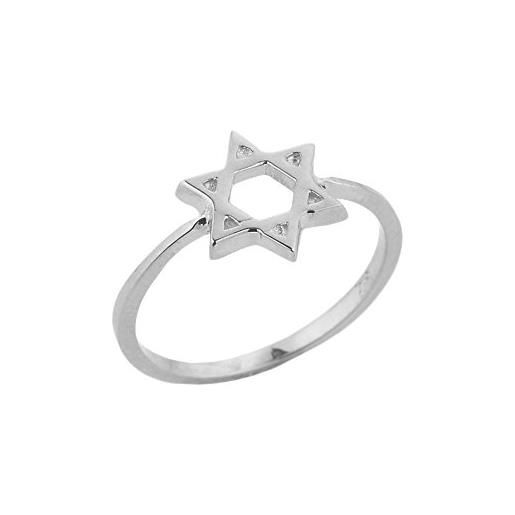 Piccoli Tesori - anello donna argento 925/1000 stella da david ebraico cerchio