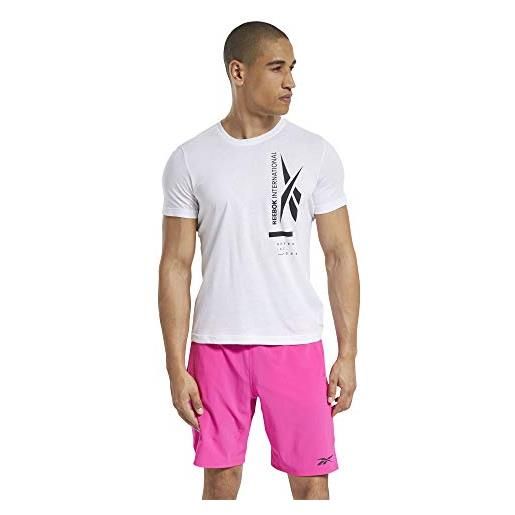 Reebok ts 60/40 graphic tee, maglietta uomo, bianco, xs