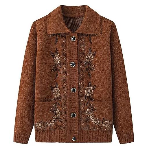 Bqxxdeo giacca maglione cardigan lavorato a maglia donna anziana nonna primavera autunno maglioni maglieria monopetto top