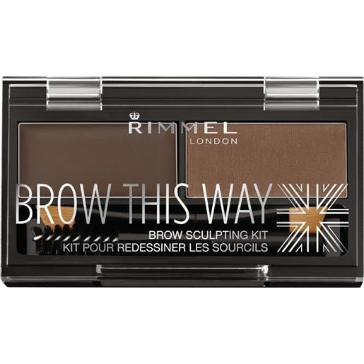 RIMMEL eyebrow powder kit palette 003 dark brown palette sopracciglia