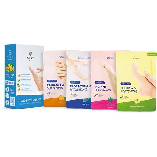 STAY WELL hand and foot care set set maschere mani e piedi 4 pz