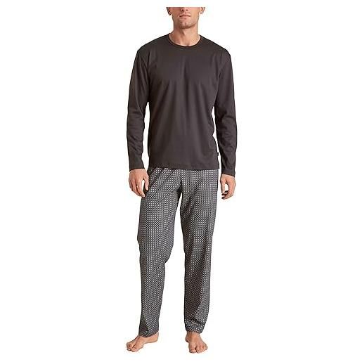 Calida relax streamline set di pigiama, opaco, mars red, 46-48 uomo