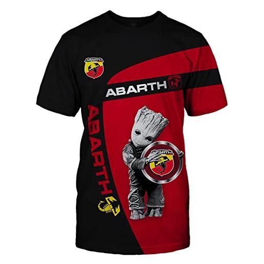 ttghgh mens t-shirt abarth logo stampato crew neck manica corta color-block top tees (s-6xl)