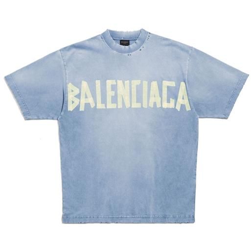 Balenciaga t-shirt tape type - blu
