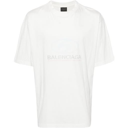 Balenciaga t-shirt surfer con stampa logo - bianco