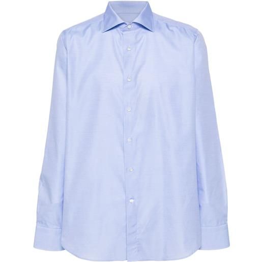 Canali camicia con spacchetto sul collo - blu