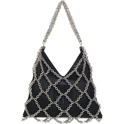 ANINE BING borsa tote gaia chain mini - nero